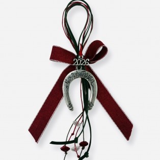 Γούρι πέταλο καλή  τύχη  ασημί 18cm