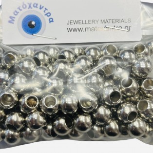 Ακρυλική χάντρα 10mm  σε ασημί  χρώμα