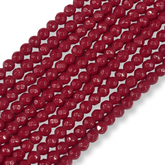 Red Jade Quartz Πέτρες 5mm Κόκκινες