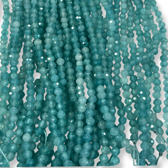 Amazonite Χάντρες 5mm Faceted με Τρύπα 0.9mm