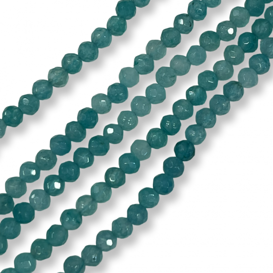 Amazonite Χάντρες 5mm Faceted με Τρύπα 0.9mm