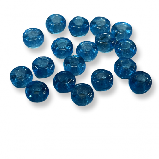 Γυάλινη χάντρα ροδέλα γαλάζιο  6*3mm