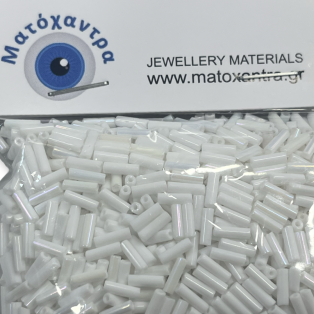 Γυάλινο μακαρόνι λευκό 7mm 64gr