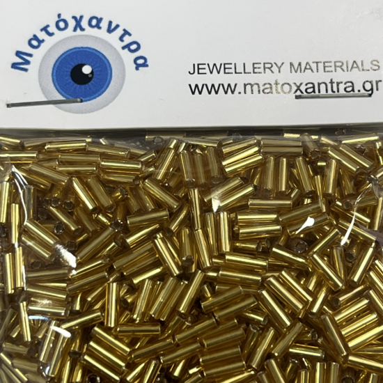 Γυάλινο μακαρόνι χρυσό 7mm 64gr