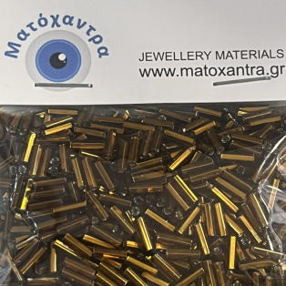 Γυάλινο μακαρόνι καφέ 7mm 64gr
