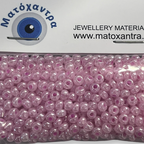 Γυάλινα χαντράκια preciosa  ροζ απαλό 4mm-40gr