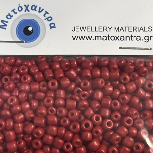 Γυάλινα  χαντράκια- ρόδι  4mm 65 gr