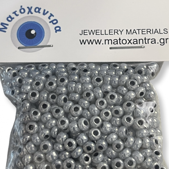 Γυάλινα Χαντράκια Preciosa 6/0 Γκρι Περλέ 4mm