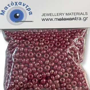 Γυάλινα Χαντράκια Preciosa 6/0 Μπορντό Περλέ 4mm – Τρύπα 1mm – Συσκευασία 40gr
