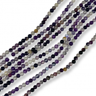 Χάντρα φυσικό αχάτης  μωβ 4mm