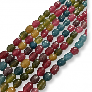 Multicolor tourmaline beads 10–11mm