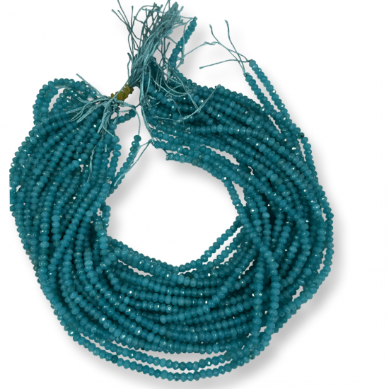 Jade  χανδρες ταγιε  aqua -τιρκουαζ  χρώμα 3*4 mm