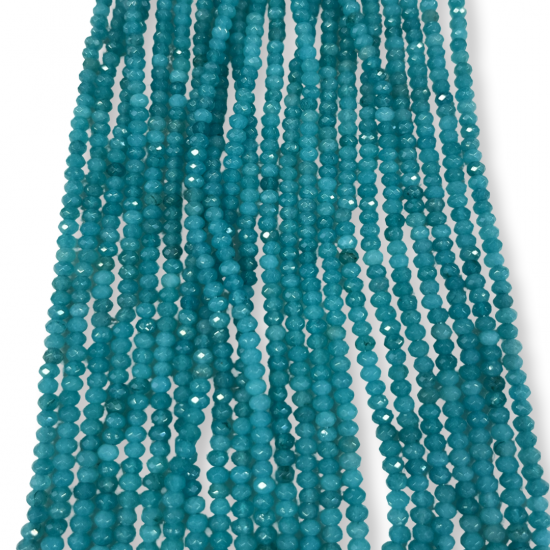 Jade  χανδρες ταγιε  aqua -τιρκουαζ  χρώμα 3*4 mm