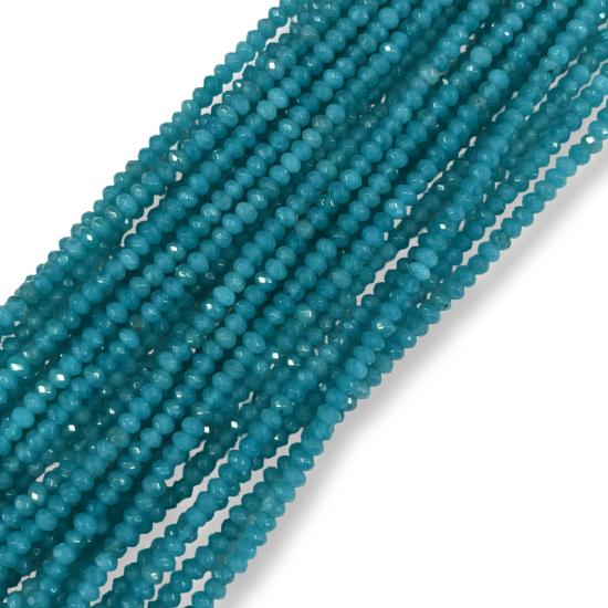 Jade  χανδρες ταγιε  aqua -τιρκουαζ  χρώμα 3*4 mm