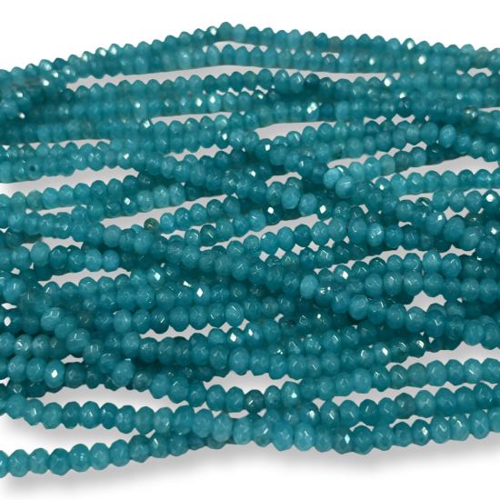 Jade  χανδρες ταγιε  aqua -τιρκουαζ  χρώμα 3*4 mm
