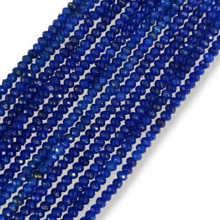 Μπλε χάντρες jade 3x4mm faceted