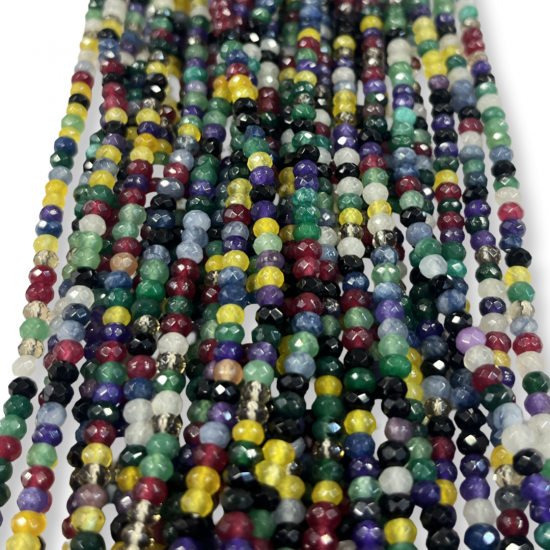 Jade χανδρες   ταγιε mix χρώμα  3*4 mm