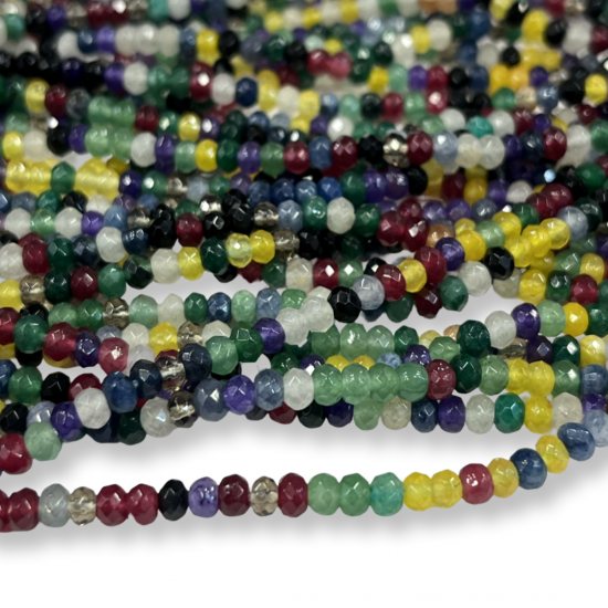 Jade χανδρες   ταγιε mix χρώμα  3*4 mm