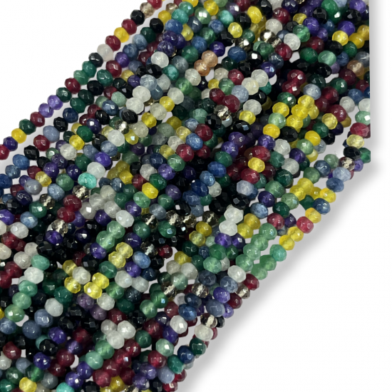 Jade χανδρες   ταγιε mix χρώμα  3*4 mm