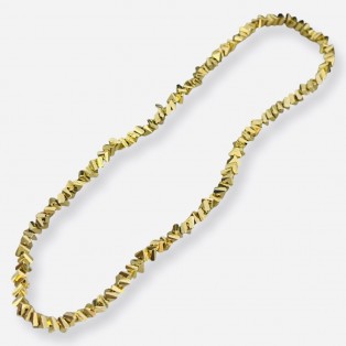 Γυάλινη Χάντρα Χρυσή Γυαλιστερή 5x3mm με Τρύπα 1mm – Σειρά 30cm (περίπου 130 Χάντρες)