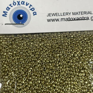 Γυάλινα χαντράκια 3,5mm χρυσά-65gr/sb183