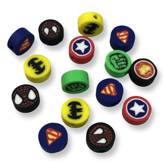 Χάντρα Fimo Super Heroes Mix 10x5mm – 50 Τεμάχια