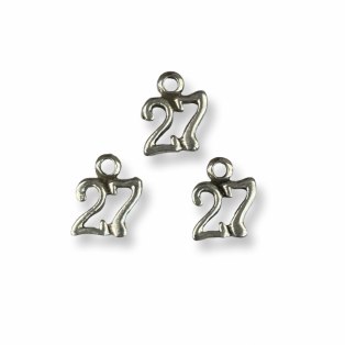 Μεταλλικό Στοιχείο Γούρι 27 Ασημί Αντικέ 13x10mm Nickel Free – 40 Τεμάχια