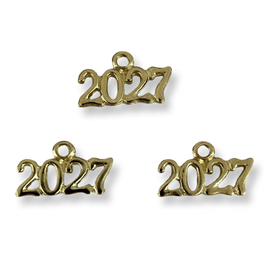 Μεταλλικό Στοιχείο 2027 Χρυσό Ορείχαλκου 20x11mm για Γούρια