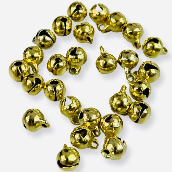 Μεταλλικό Κουδουνάκι Χρυσό 6mm με Κρικάκι 1.5mm – 100 Τεμάχια