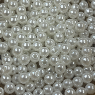 Ακρυλική Πέρλα Εκρού-Κρεμ 5mm Τρύπα 1.5mm Α' Ποιότητας – Συσκευασία 250 Τεμαχίων