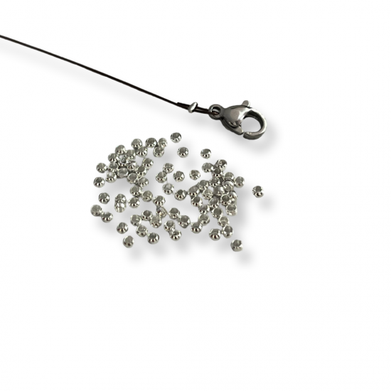 Επαργυρωμένο Στοπάκι Χάντρας 2mm με Τρύπα 1.2mm – 400 Τεμάχια