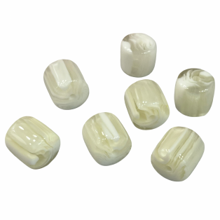 Ακρυλική χάντρα  κρεμ   13x14mm