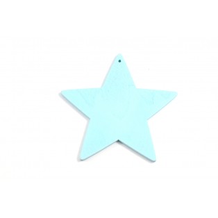 Ξύλινο αστέρι γαλάζιο 8cm-5τμχ/ks197