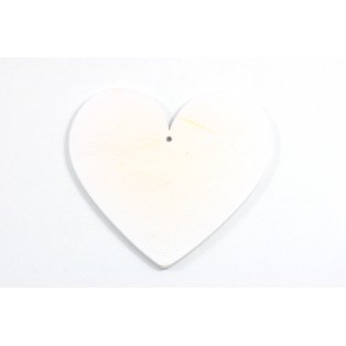 Ξύλινη καρδιά λευκή 8*8,6cm-6τμχ/ks208