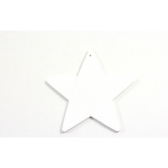 Ξύλινο αστέρι λευκό 8cm-5τμχ/KS198