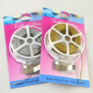 Raffie 2mm με συρμα χρυσο-ασημι 30m