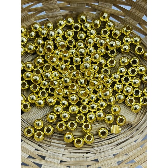 Ακρυλική Χάντρα Χρυσή 5mm Τρύπα 2mm – 200 Τεμάχια