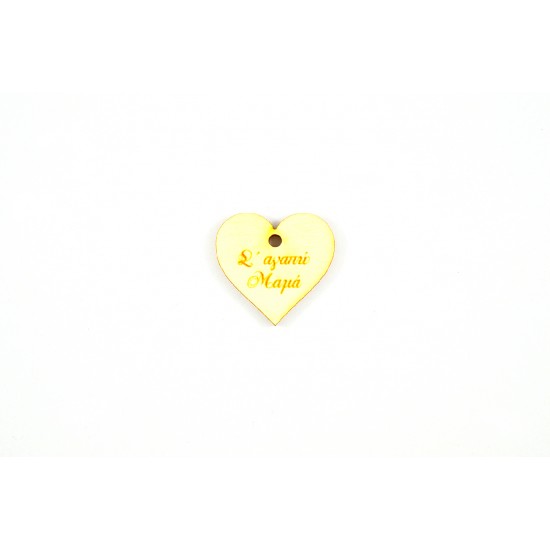 Ξύλινη καρδιά σ'αγαπώ μαμά 3.5 * 4 cm-5τμχ/KS101