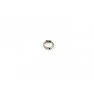 Μπρούτζινο ασημί εξάγωνο  περαστο 1.3*1.3cm