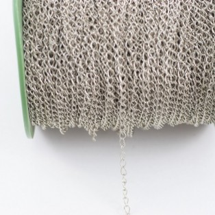 Ατσάλινη   αλυσίδα ασημί 3.2mm