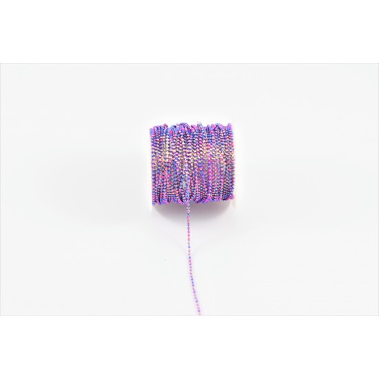 Μπρούτζινη αλυσίδα καζανάκι μωβ 1,5mm-2μέτρα/ALX035