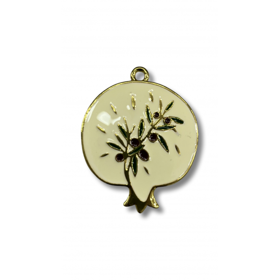 Μεταλλικό Ρόδι με Κλαδί Ελιάς 4.1*5cm 