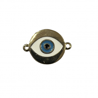 Μεταλλικό μάτι σμαλτένιο τιρκουάζ 2,5*2cm-5τμχ/mx030