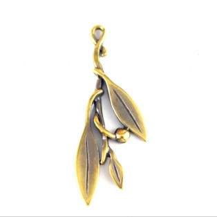 Mεταλλικό κλαδί ελιάς μπρονζέ 8.7*2.3cm