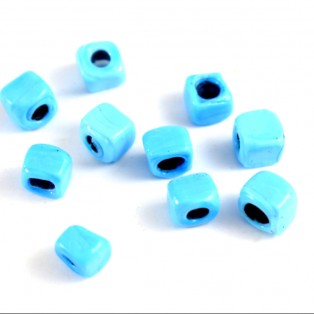 Γυάλινη γαλάζια χάντρα 12*12mm-12τμχ/xg001
