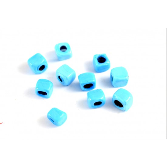 Γυάλινη γαλάζια χάντρα 12*12mm-12τμχ/XG001