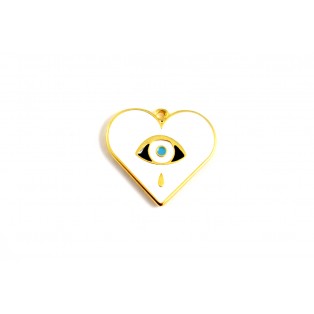 Σμαλτένια καρδιά με μάτι 2,2*2,4cm-6τμχ/mgs086