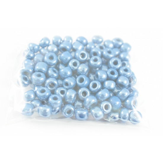 Γυάλινο χαντράκι πετρόλ 6mm 30grm