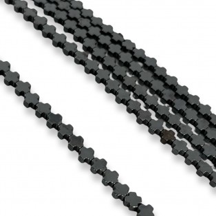 Αιματίνη   σταυρός  4*4mm μαύρο