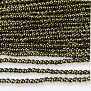 Αιματίτης χάντρα στρογγυλό χρυσό 4mm